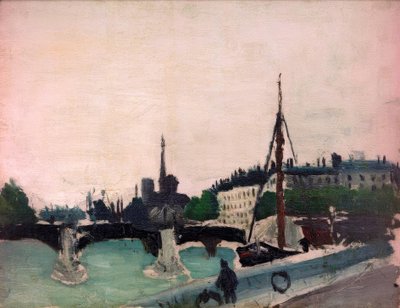 Sketch, View of Saint-Louis Island from Quai Henri IV by Henri Rousseau
